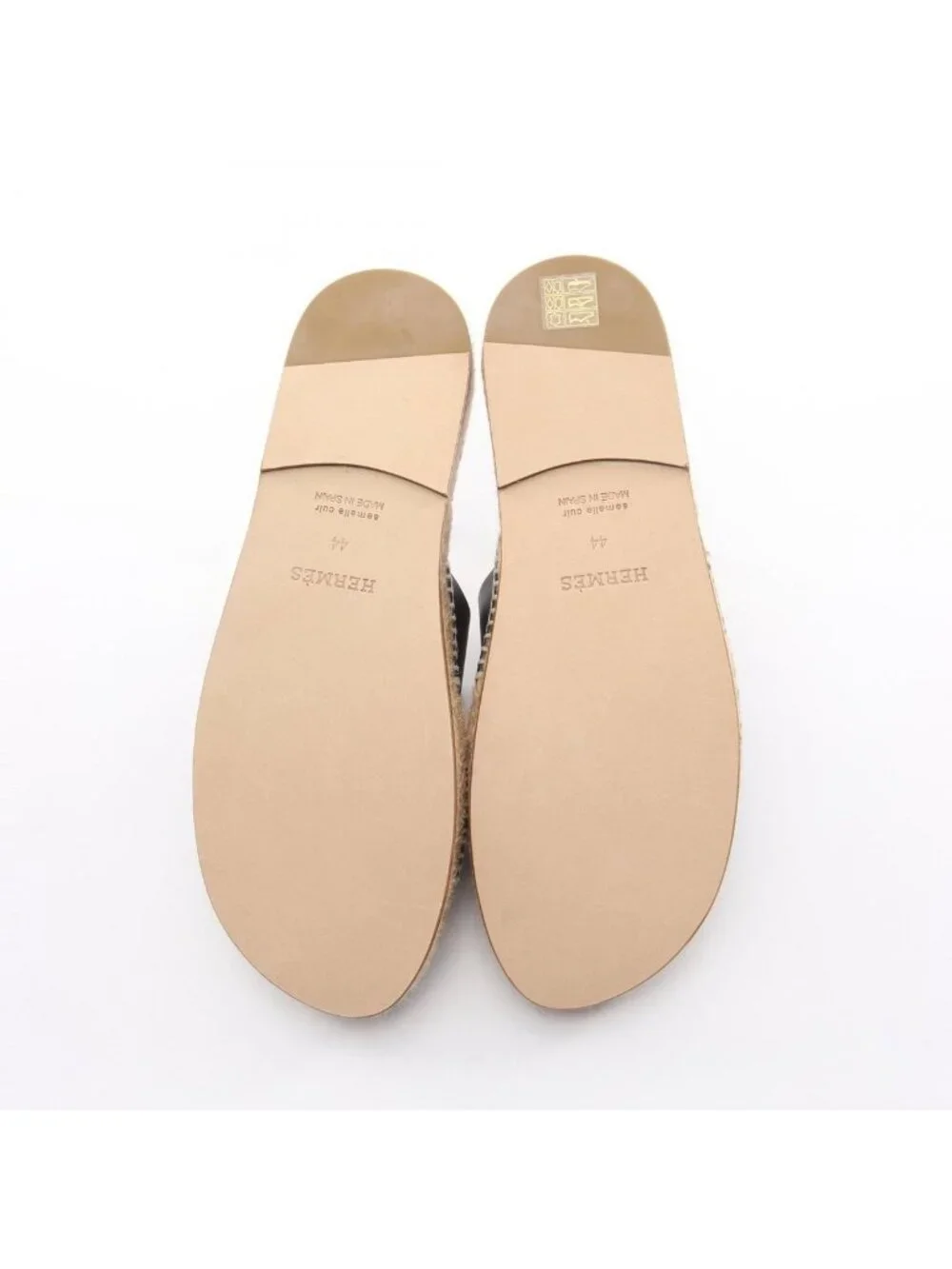 Hermes Sandals Antigua Leather Beige Black